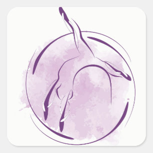 Pilates pose square sticker
