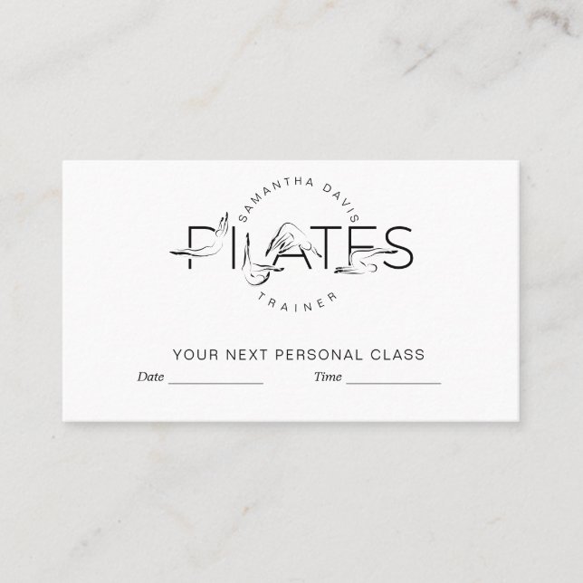 Pilates Poses in Pilates Word Appointment Card (Front)