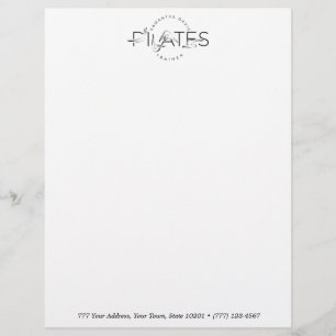 Pilates Poses in Pilates Word Custom Letterhead