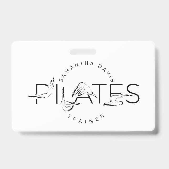 Pilates Poses in Pilates Word ID Badge (Front)