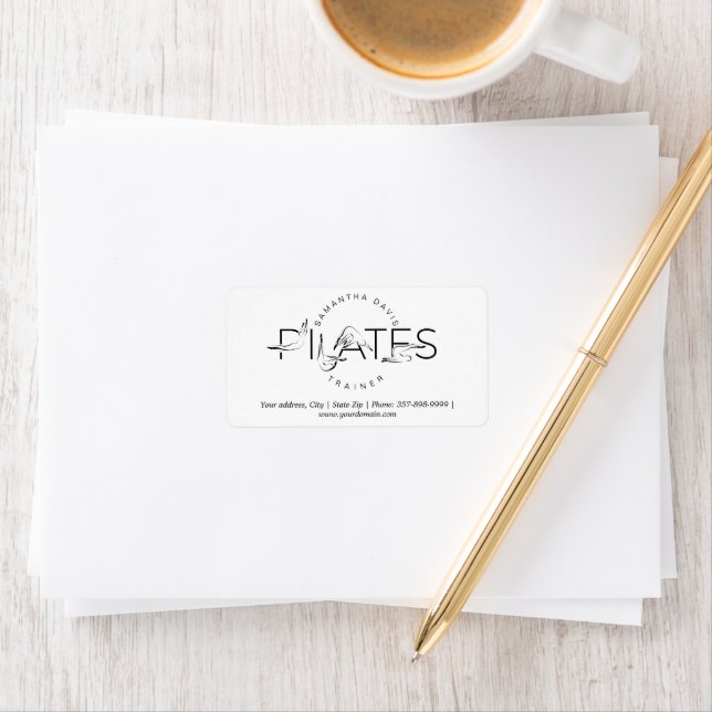 Pilates Poses in Pilates Word Label (Insitu)