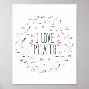 Pilates Poses in shape of a circle Poster