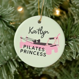 Pilates Princess Pink Reformer Ceramic Ornament