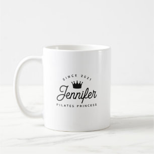 Pilates Princess Typography Name Coffee Mug