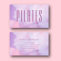 Pilates  Purple Holographic Business Card