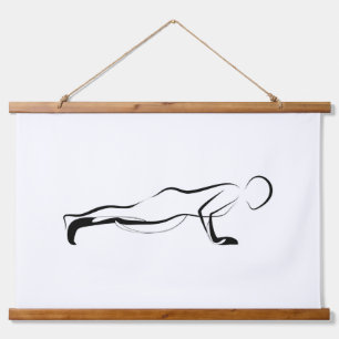 Pilates Push Up Pose - Mat Hanging Tapestry