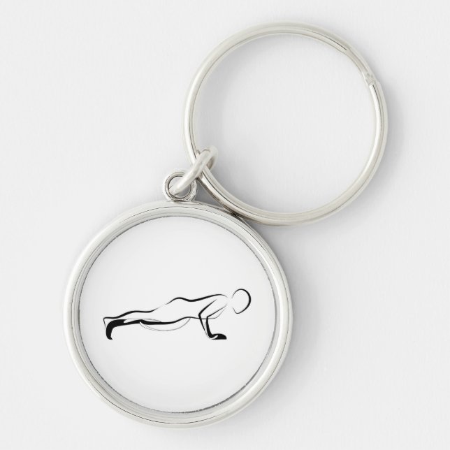 Pilates Push Up Pose - Mat Key Ring (Front)