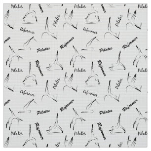 Pilates,  Reformer lettering and pilates poses Fabric