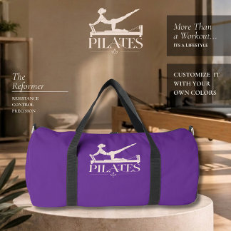 Pilates Reformer-Purple and Pale Pink Duffle Bag