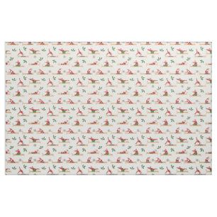 Pilates Reformer Santa Seamless Christmas Patterns Fabric