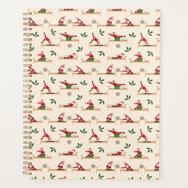 Pilates Reformer Santa Seamless Christmas Patterns Planner (Front)