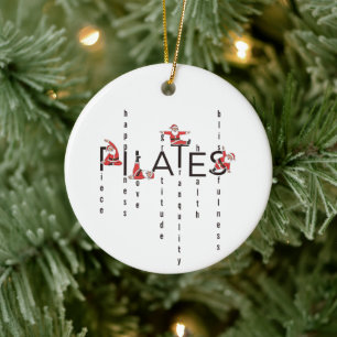 Pilates Santa Reformer Christmas Ceramic Ornament