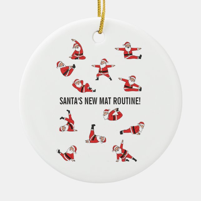Pilates Santa Reformer Christmas Ceramic Ornament (Front)