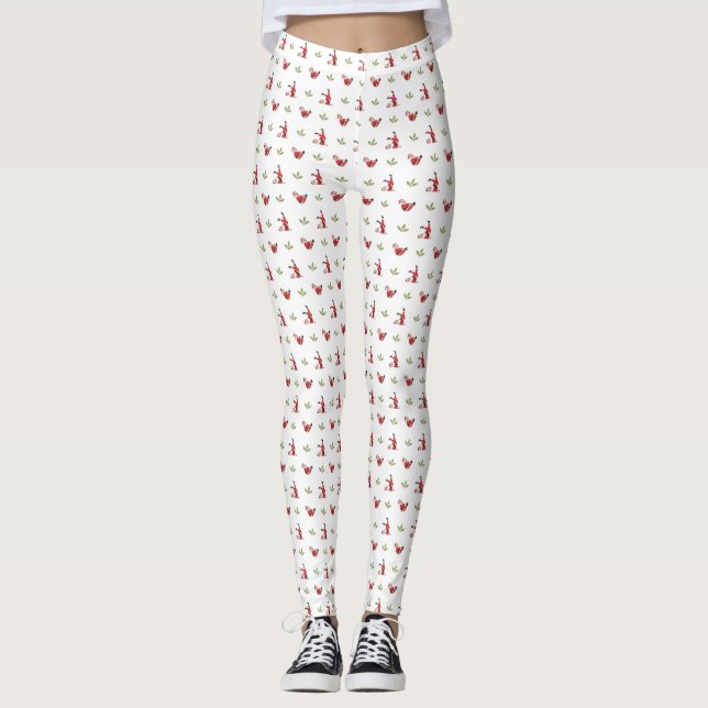 Pilates Santa Seamless Christmas Patterns Leggings (Front)