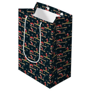 Pilates Santa Seamless Christmas Patterns Medium Gift Bag