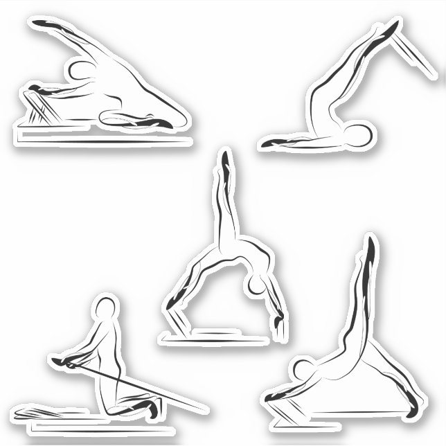 Pilates Scrapbook Stationery Stickers (Front)