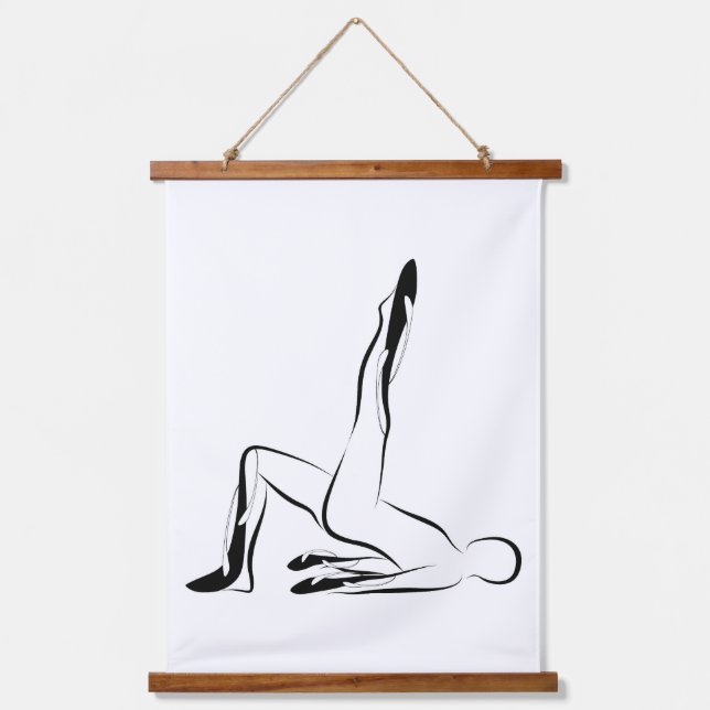 Pilates Shoulder Bridge - Mat Hanging Tapestry (Front)