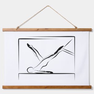 Pilates Shoulder Roll Down Pose - Cadillac Hanging Tapestry
