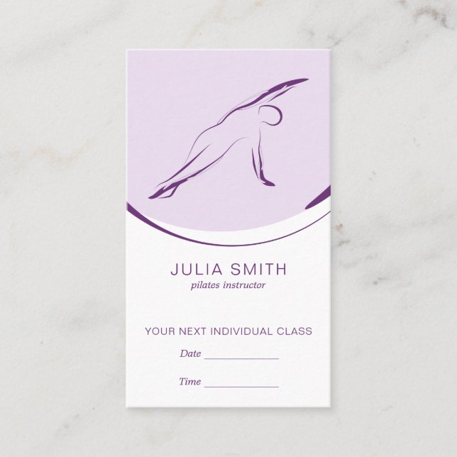 Pilates Side Bend pose | Colour Appointment Card (Front)