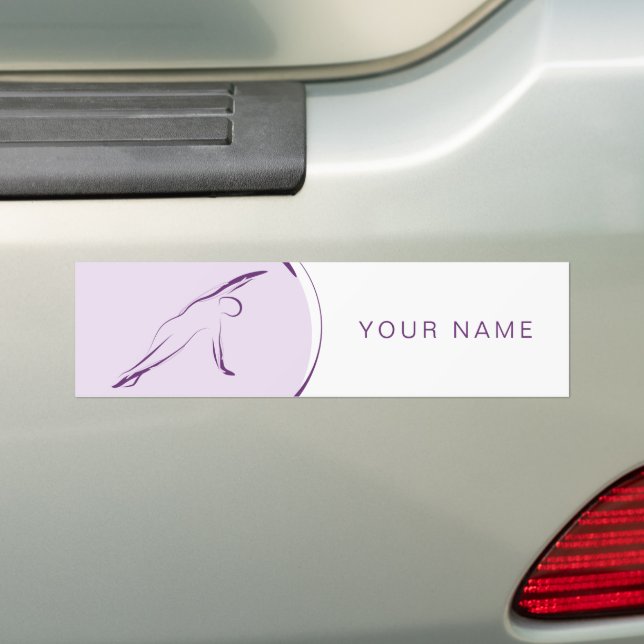 Pilates Side Bend pose | Colour Bumper Sticker (On Car)