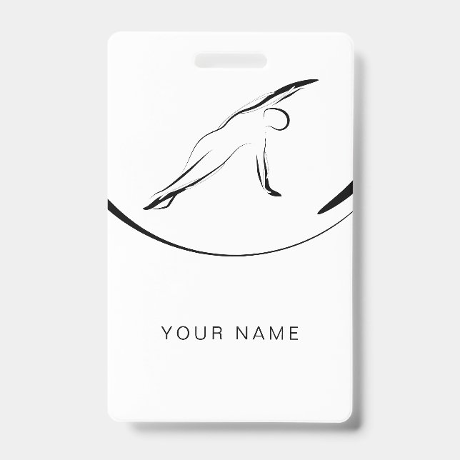 Pilates Side Bend pose  ID Badge (Front)