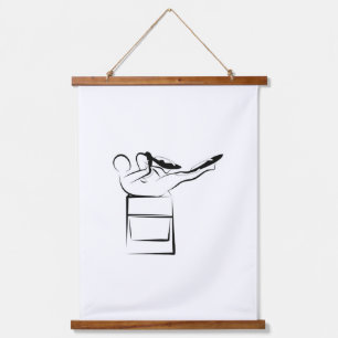 Pilates Single Leg Stretch Pose - Wunda Chair Hanging Tapestry