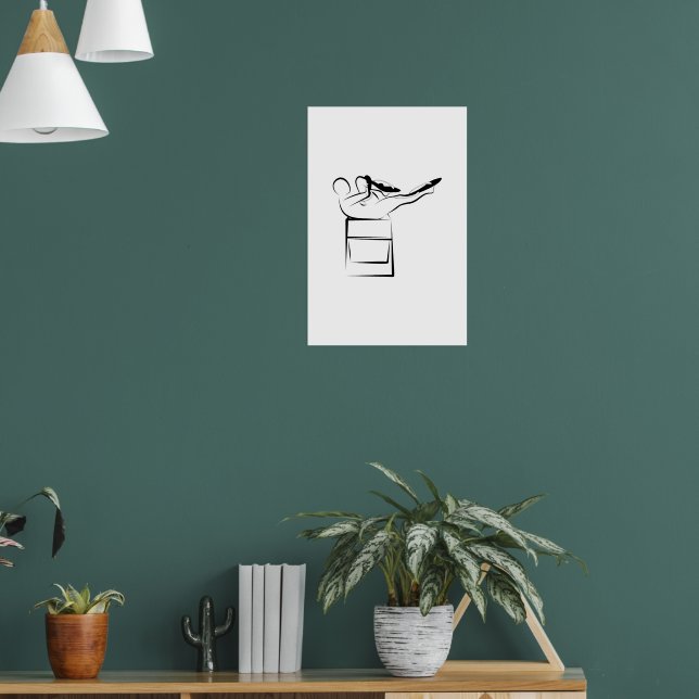 Pilates Single Leg Stretch Pose - Wunda Chair Poster (Living Room 1)