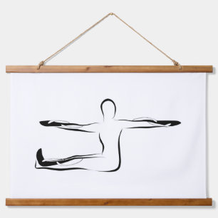 Pilates Spine Twist Pose - Mat Hanging Tapestry