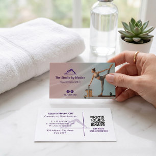 Pilates Studio Business   Modern Colourful Barcode Card