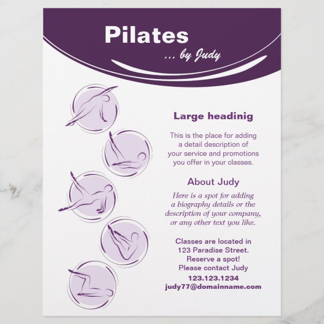 Pilates studio flyer (Front)