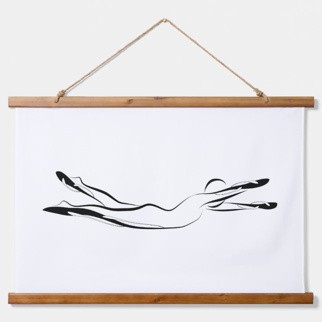 Pilates Swimming Pose - Mat Hanging Tapestry (Front)