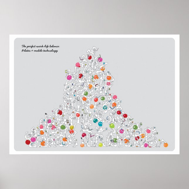 Pilates with mobile technology Canvas Poster (Front)