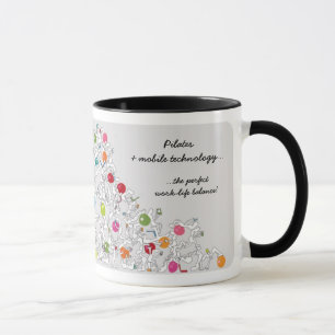 Pilates with mobile technology mug, grey mug
