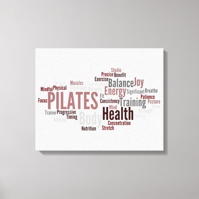 PILATES Words Canvas Print (Front)