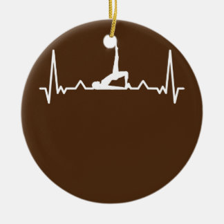 Pilates Workout Heartbeat Ceramic Ornament