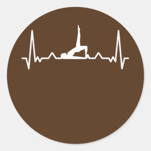 Pilates Workout Heartbeat  Classic Round Sticker
