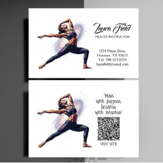 Pilates Yoga Instructor Minimalist Business Card