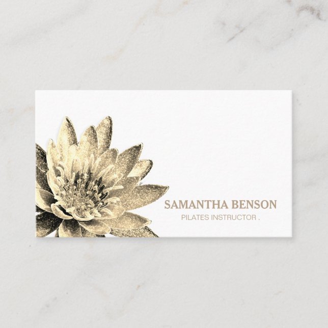 Pilates Yoga Instructor Teacher Lotus Business Card (Front)