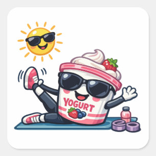 Pilates Yogurt Square Sticker