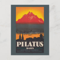 Pilatus Bahn Switzerland Vintage Poster 1910