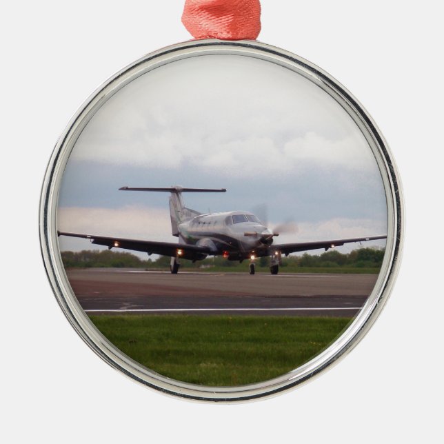 Pilatus PC 12 Metal Tree Decoration (Front)