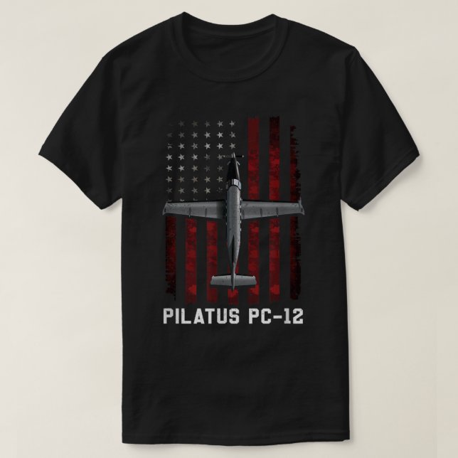 Pilatus PC 12 Plane  T-Shirt (Design Front)