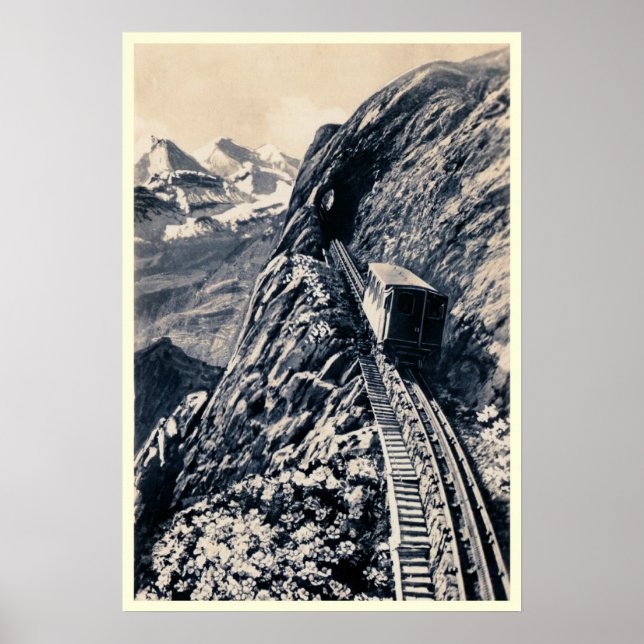 Pilatus steepest rack mountain railway poster (Front)