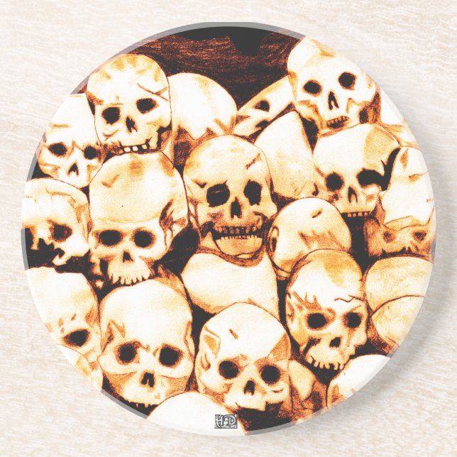 Pile-O-Skulls (Aged) Coaster (Front)