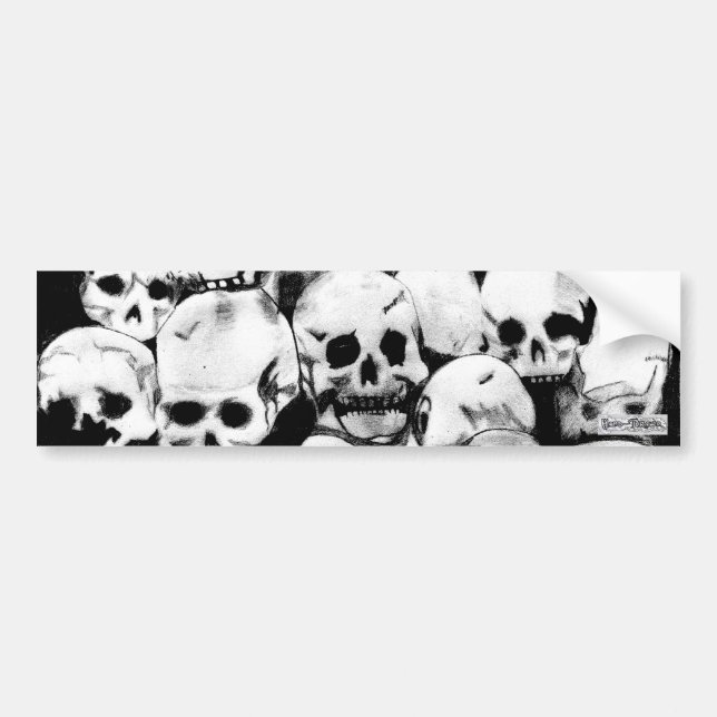 Pile-O-Skulls Bumper Sticker (design 2) (Front)