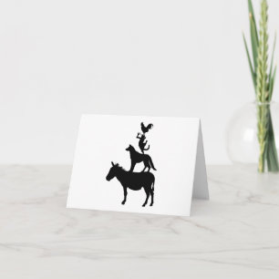 Pile of Animals, Horse, Dog, Cat, Roo PERSONALIZED Card