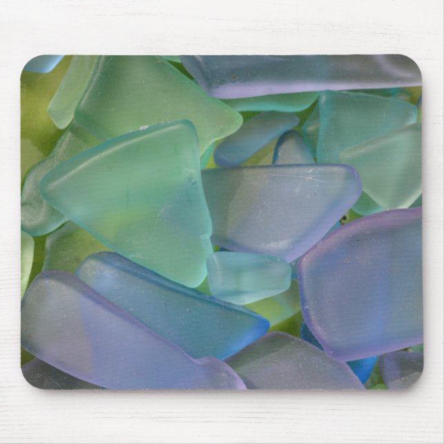Pile of blue beach glass, Alaska Mouse Pad (Front)