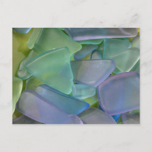 Pile of blue beach glass, Alaska Postcard