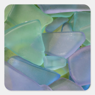 Pile of blue beach glass, Alaska Square Sticker
