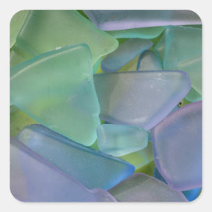 Pile of blue beach glass, Alaska Square Sticker